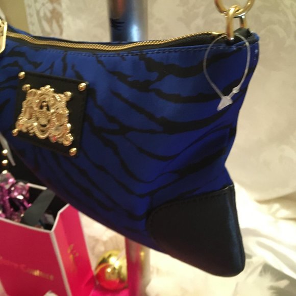 RARE AMAZING vintage brand new zebra print purse and sapphire blue necklace set! - Picture 5 of 12